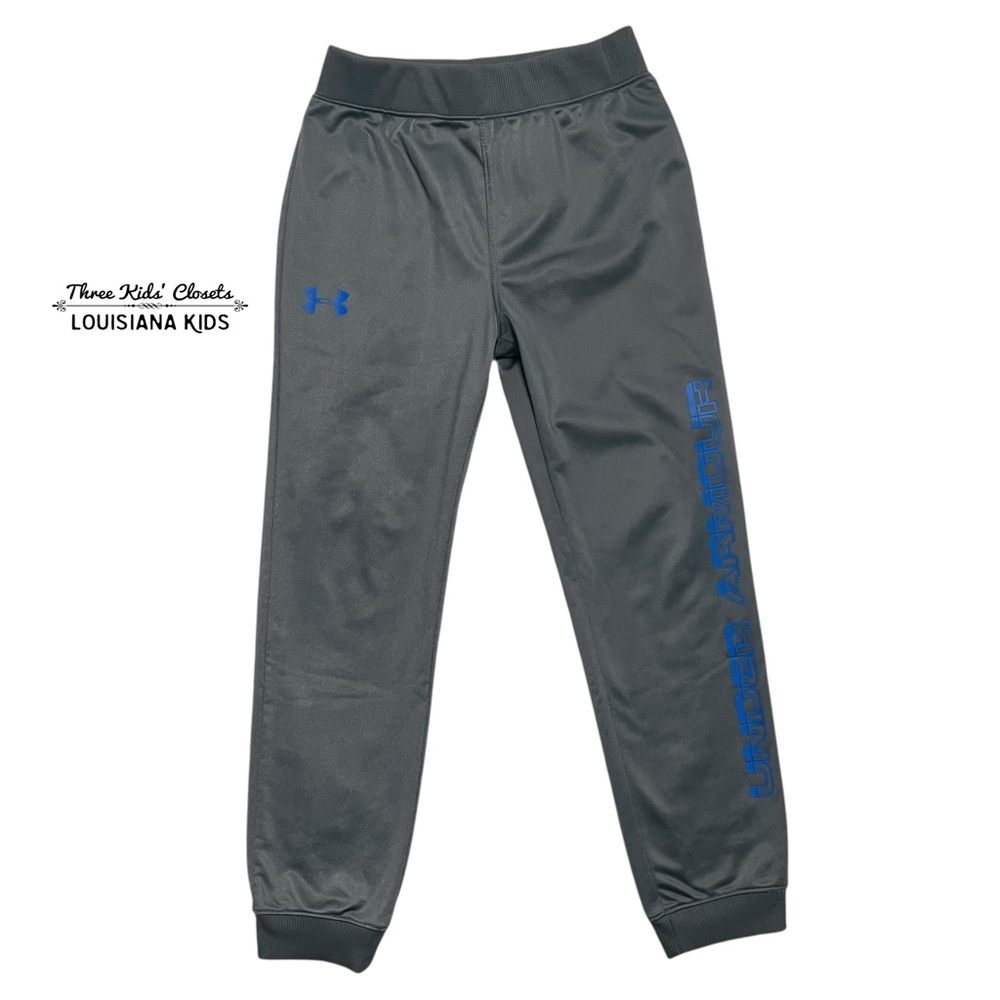 Under Armour 7Y Boys Gray & Blue Joggers Sweatpants